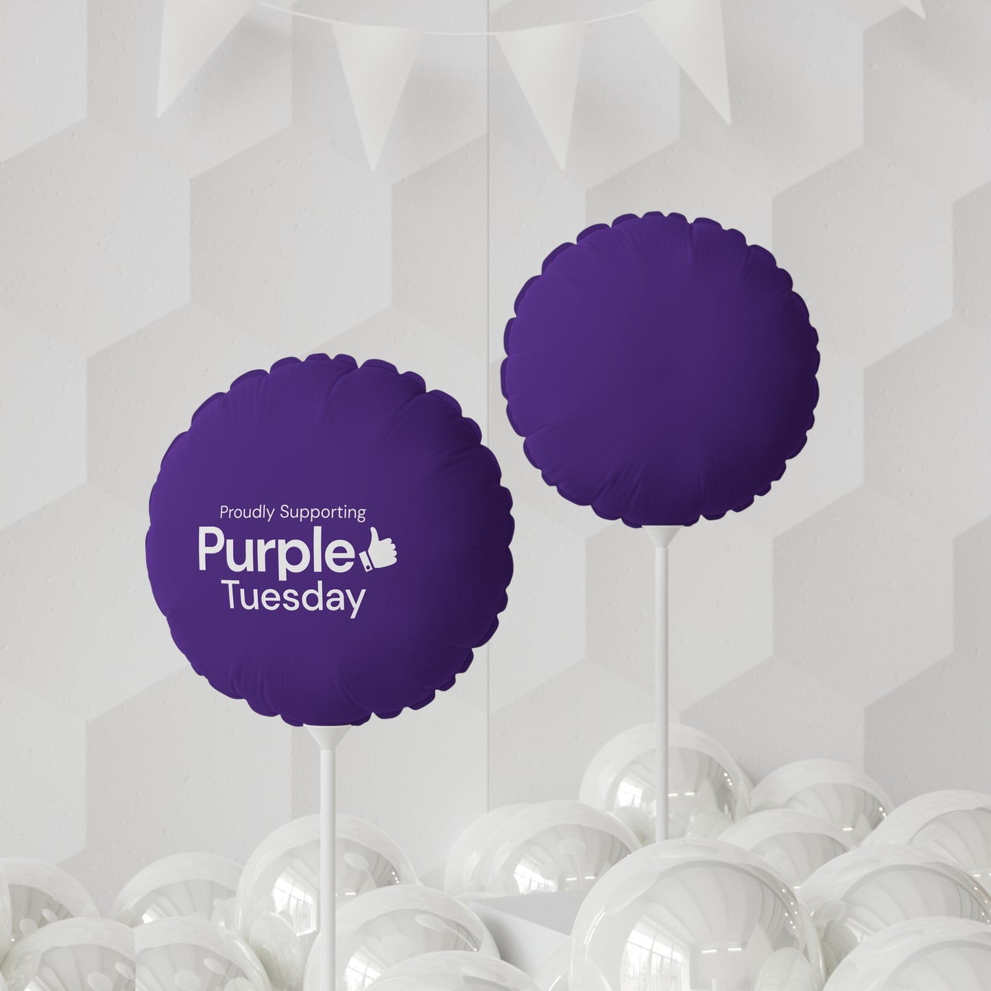 11" Proudly supporting Purple tuesday Balloon