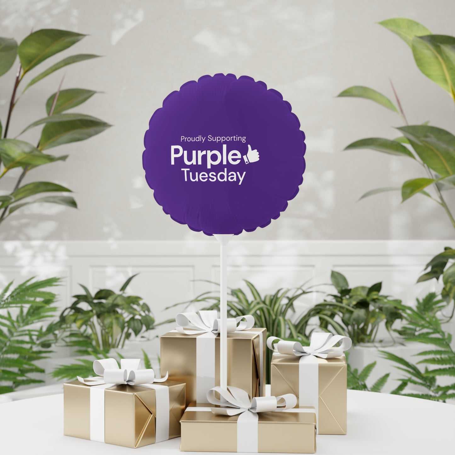 11" Proudly supporting Purple tuesday Balloon