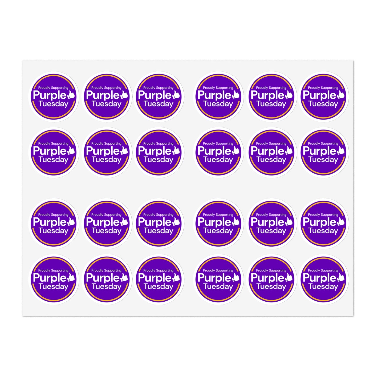 5x Sheets Supporting Purple Tuesday Stickers