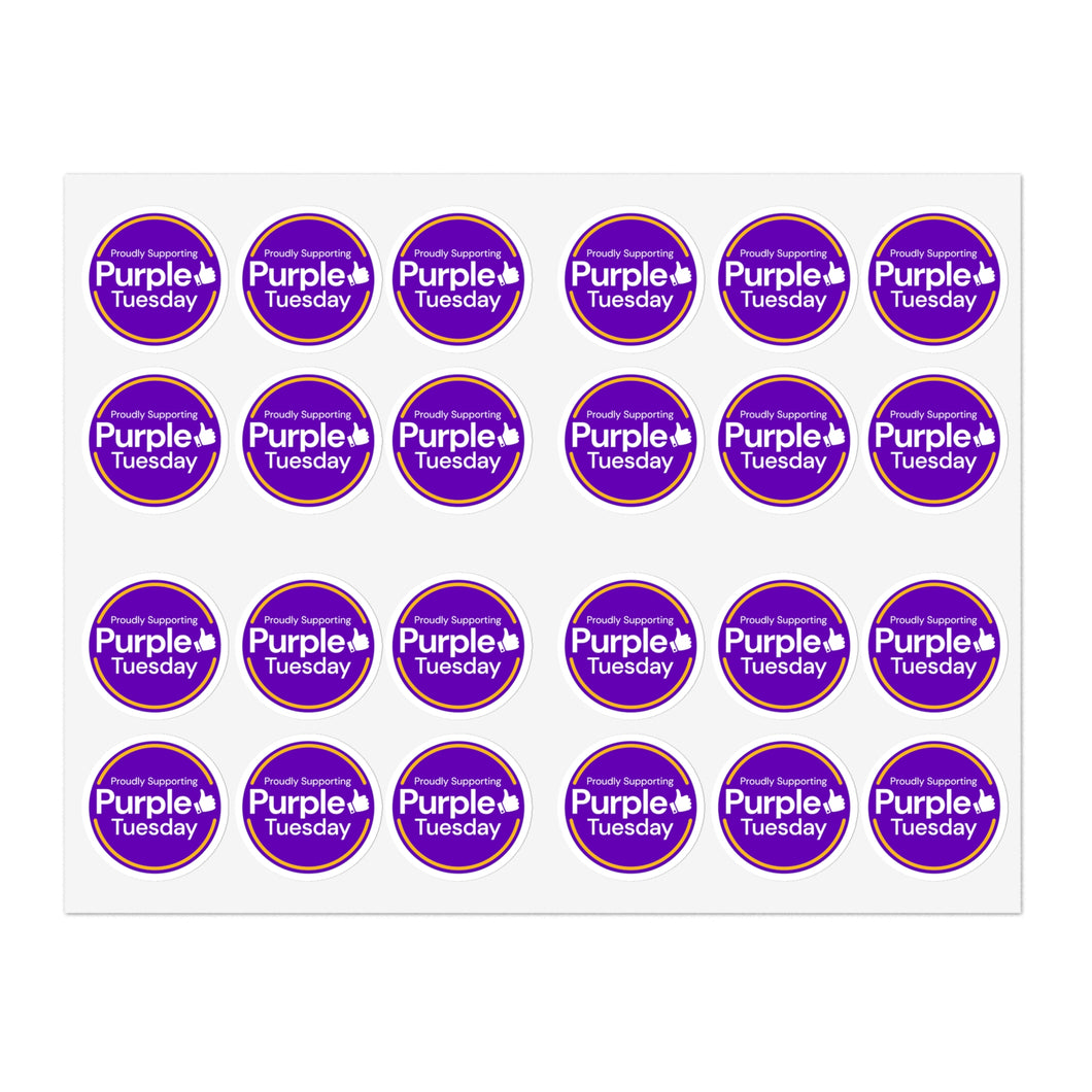 Proudly Supporting Purple Tuesday Stickers