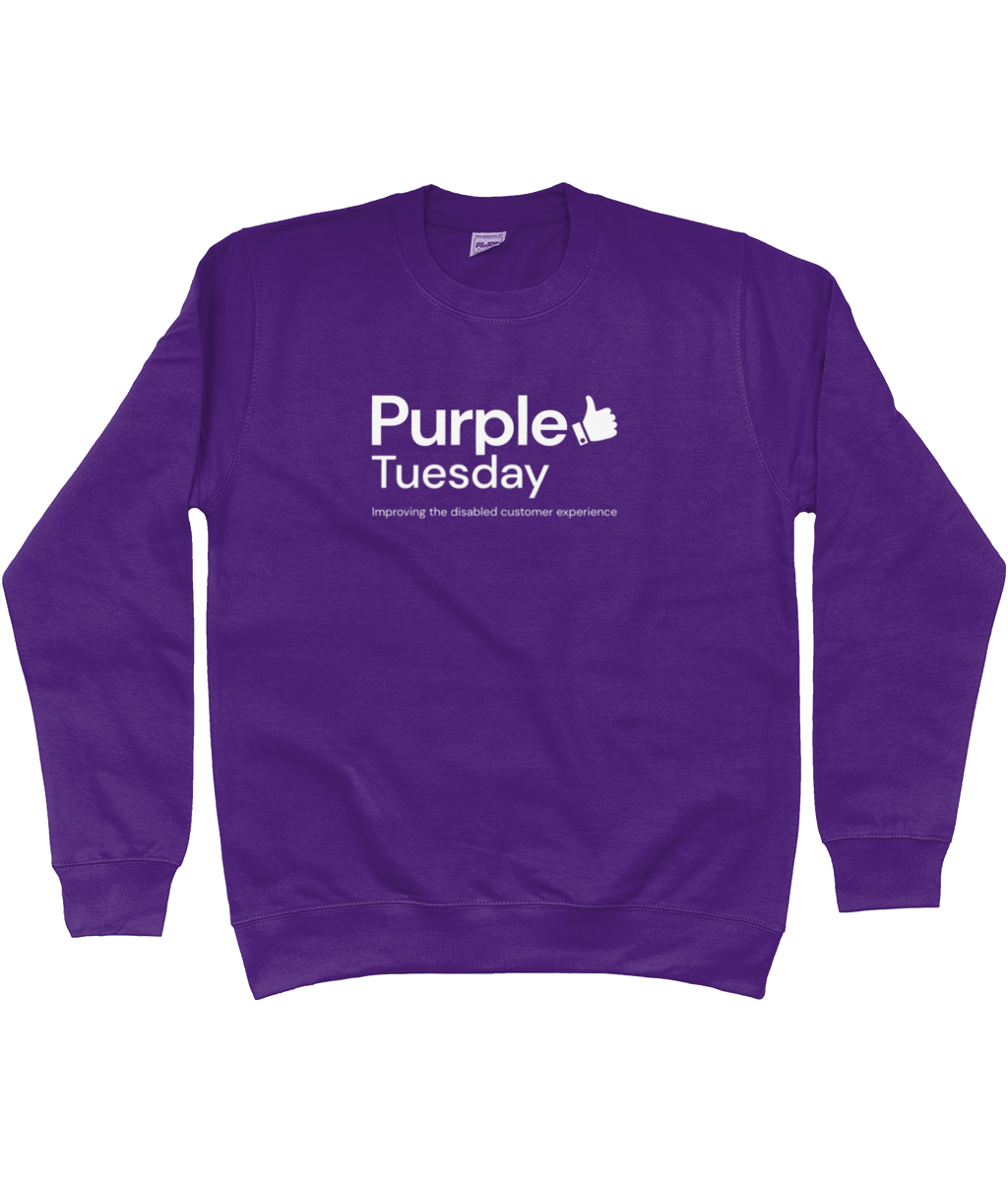 AWDis Sweatshirt Purple Tuesday Logo white
