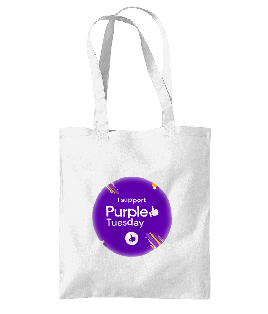Westford Mill Shoulder Tote Bag I support Purple Tuesday